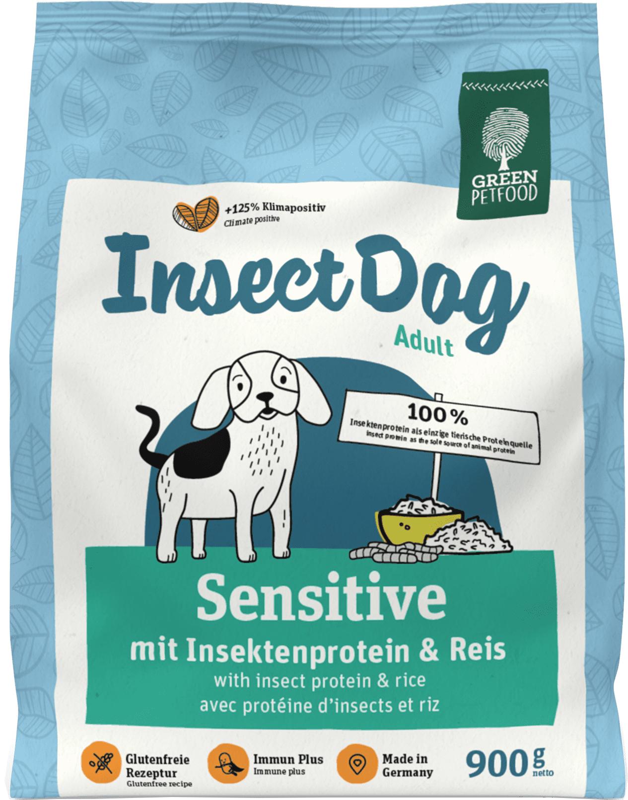 Корм сухой для взрослых собак Green Petfood InsectDog Sensitive гипоаллергенный 900 г (4032254748076)