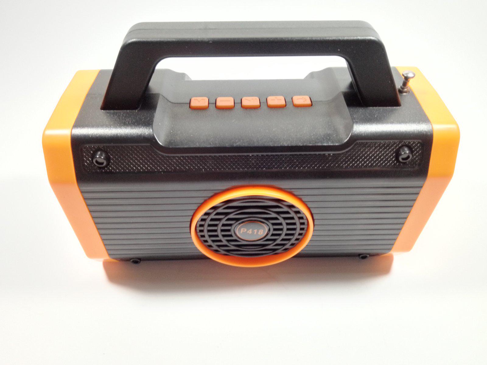 Фонарь Portable Speaker P418 с солнечной панелью и FM-радио 8W 8W Оранжевый