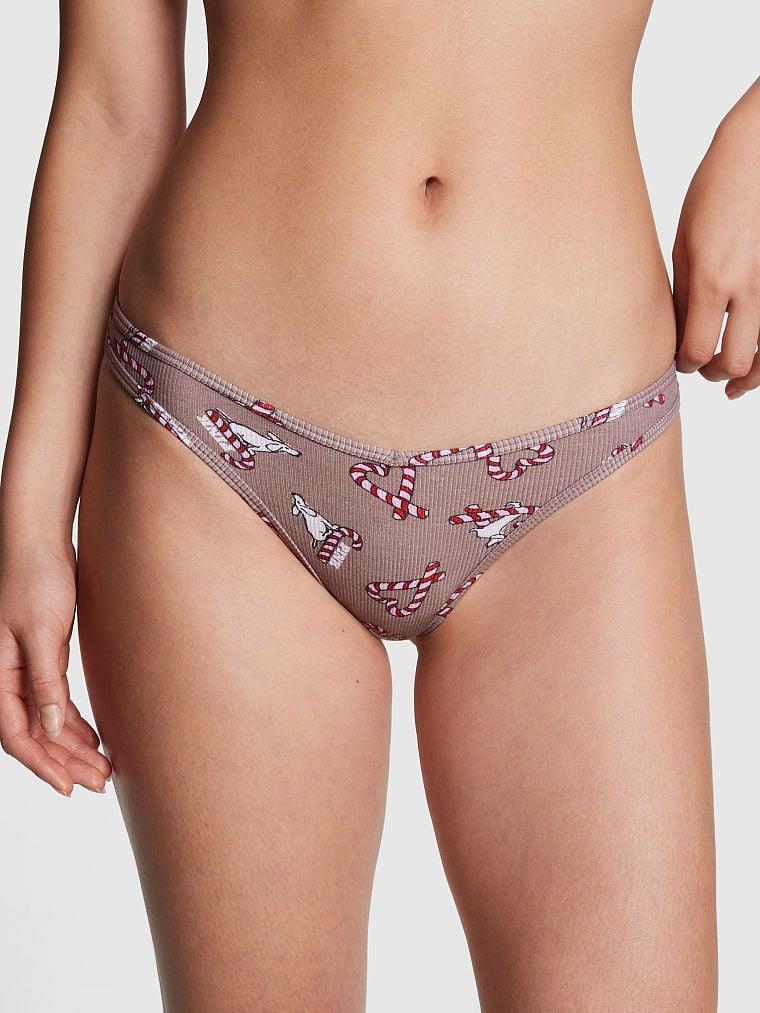 Трусики хлопковые стринги Victoria's Secret PINK S Коричневый (2522444617)