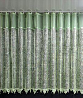 Гардина кухонная сетчатая короткая 170х400 см Зеленый (1404.1)