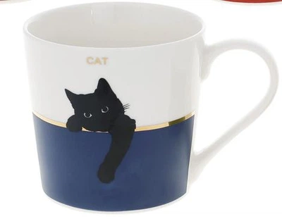 Фарфоровая чашка Черный Кот 350 мл Синий