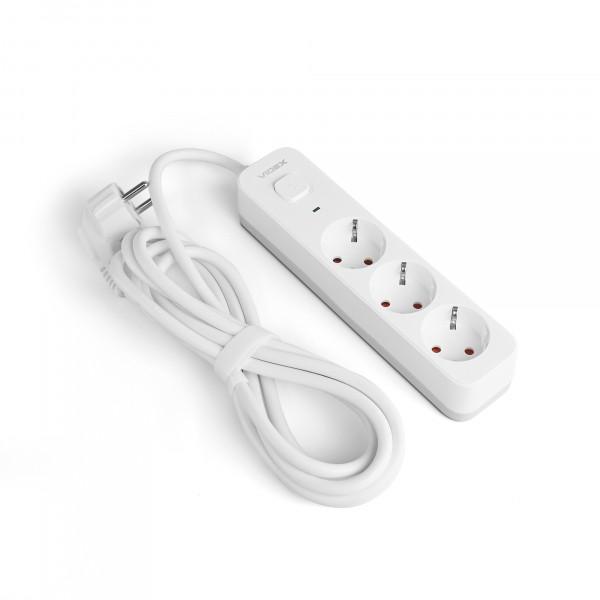 Сетевой удлинитель Videx ONCORD с/с 3п 3 м 3x1,5 мм с кнопкой White (2306221537) - фото 2 Сетевой удлинитель Videx ONCORD с/с 3п 3 м 3x1,5 мм с кнопкой White (2306221537) - фото 2