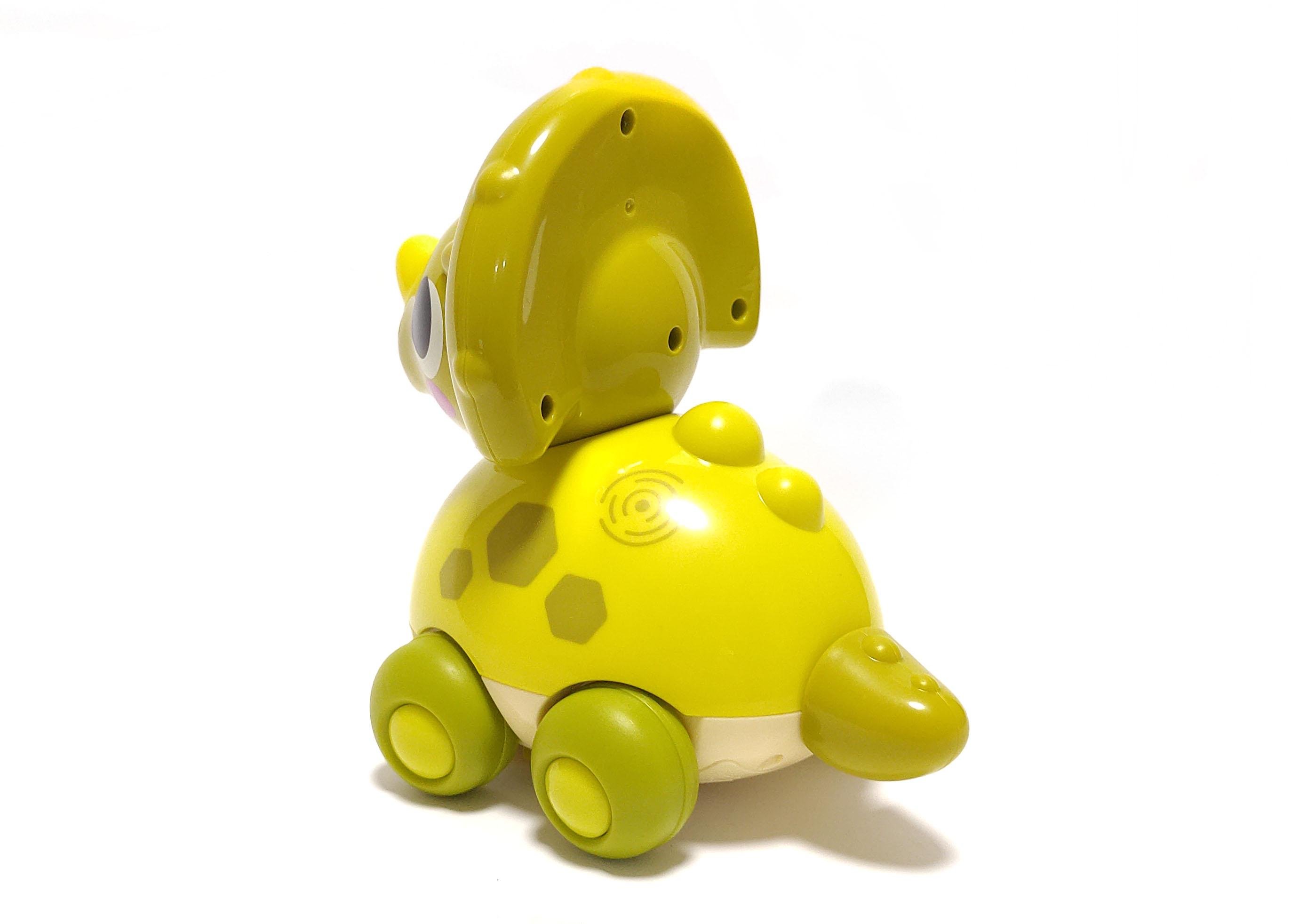 Каталка-динозаврик электронная Hola Toys музыкальная 18х12 см с подсветкой Зеленый (91530z) - фото 3