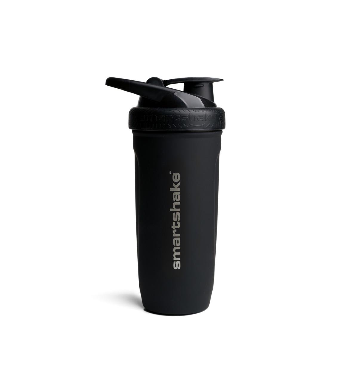 Шейкер спортивний SmartShake металевий Reforce Stainless Steel 30 oz 900 мл Black