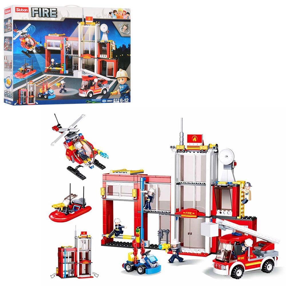 Конструктор детский M38-B0631 Пожарная часть 612 деталей