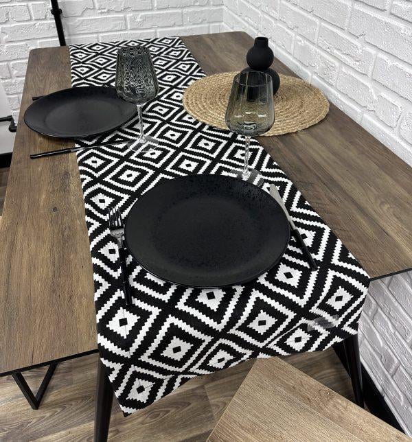 Доріжка на стіл Comfort Home Facets black 140х40 см