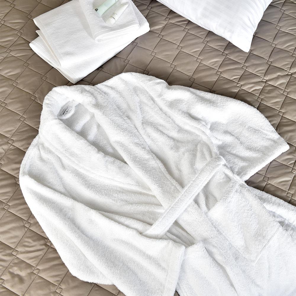 Халат з шалевим коміром махровий 400 г/м XXL Білий (26044) - фото 2