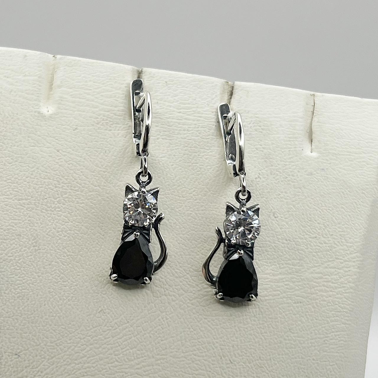 Серебряные серьги Кошка с кубическим цирконием 5,7 г (2578141642) Серебряные серьги Кошка с кубическим цирконием 5,7 г (2578141642)