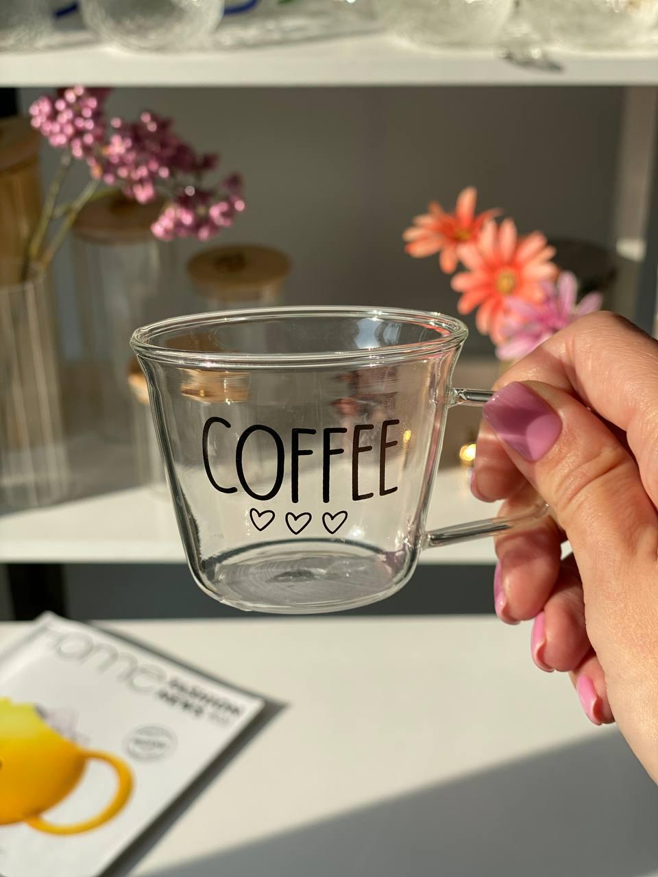 Чашка Olens Coffee скло 150 мл Прозорий (102-803) - фото 2 Чашка Olens Coffee скло 150 мл Прозорий (102-803) - фото 2