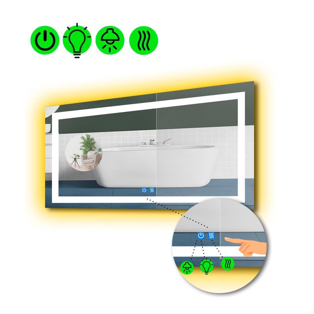 Зеркало с LED подсветкой Karnet с двумя сенсорами 70x60 см (8776271) Зеркало с LED подсветкой Karnet с двумя сенсорами 70x60 см (8776271)