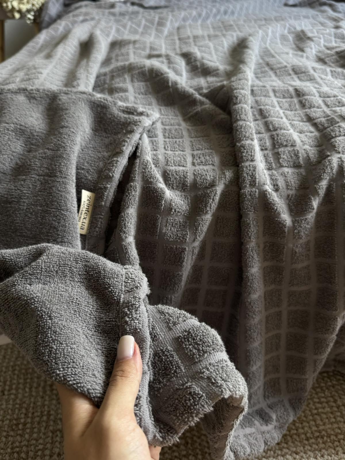 Простыня-покрывало PALERMO махровое 120х200 см Серый (19569154) - фото 3 Простыня-покрывало PALERMO махровое 120х200 см Серый (19569154) - фото 3