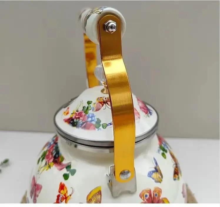 Чайник эмалированный винтажный KSL со свистком 2,5 л для газовой плиты (47111) - фото 3 Чайник эмалированный винтажный KSL со свистком 2,5 л для газовой плиты (47111) - фото 3