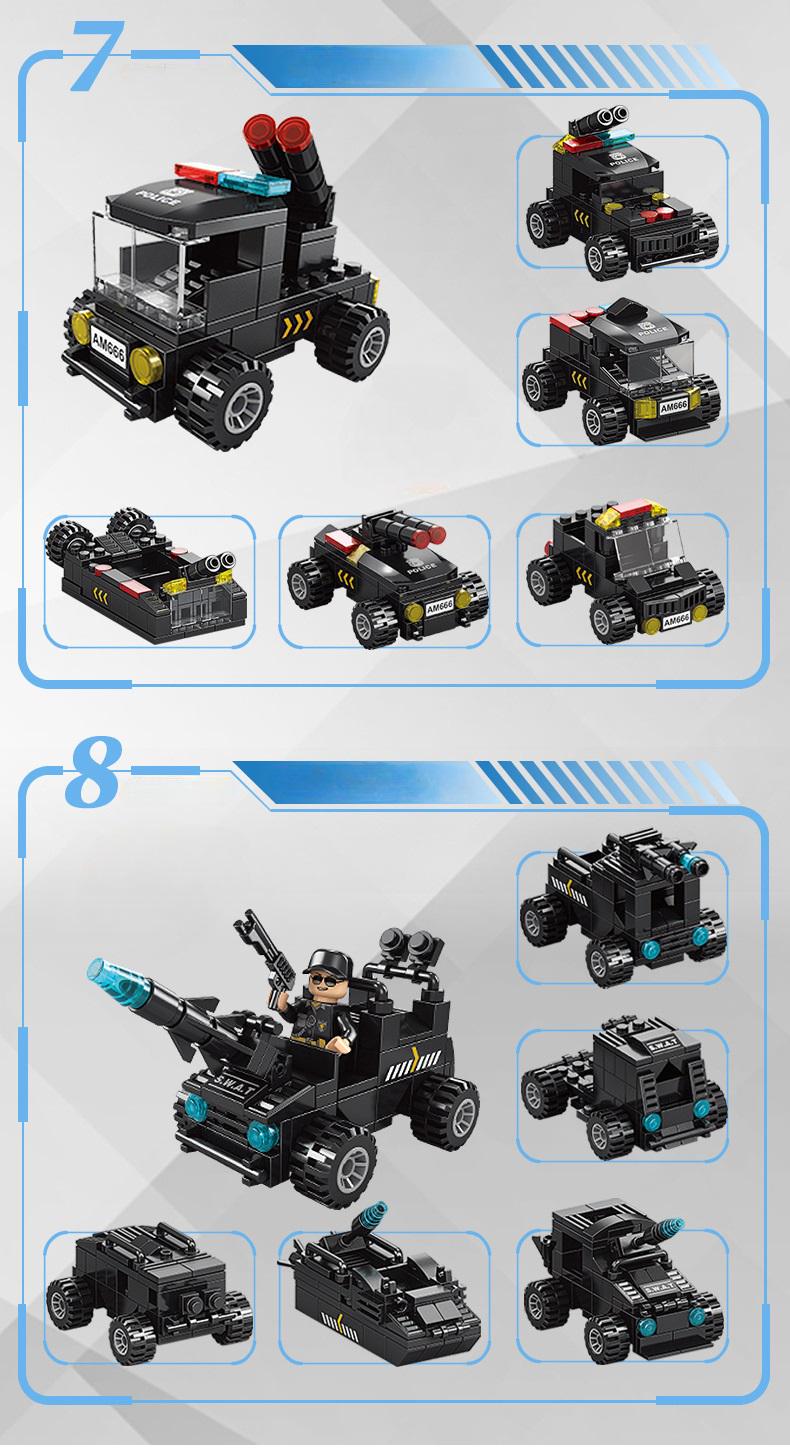 Конструктор полицейская серия LEGO-стиль 3в1 700 эл. (29503546) - фото 10 Конструктор полицейская серия LEGO-стиль 3в1 700 эл. (29503546) - фото 10