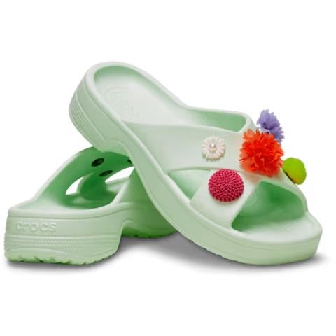 Шлепанцы Crocs Classic Wildflower Cross Strap р. 37-38 Jade Tint (27321239)