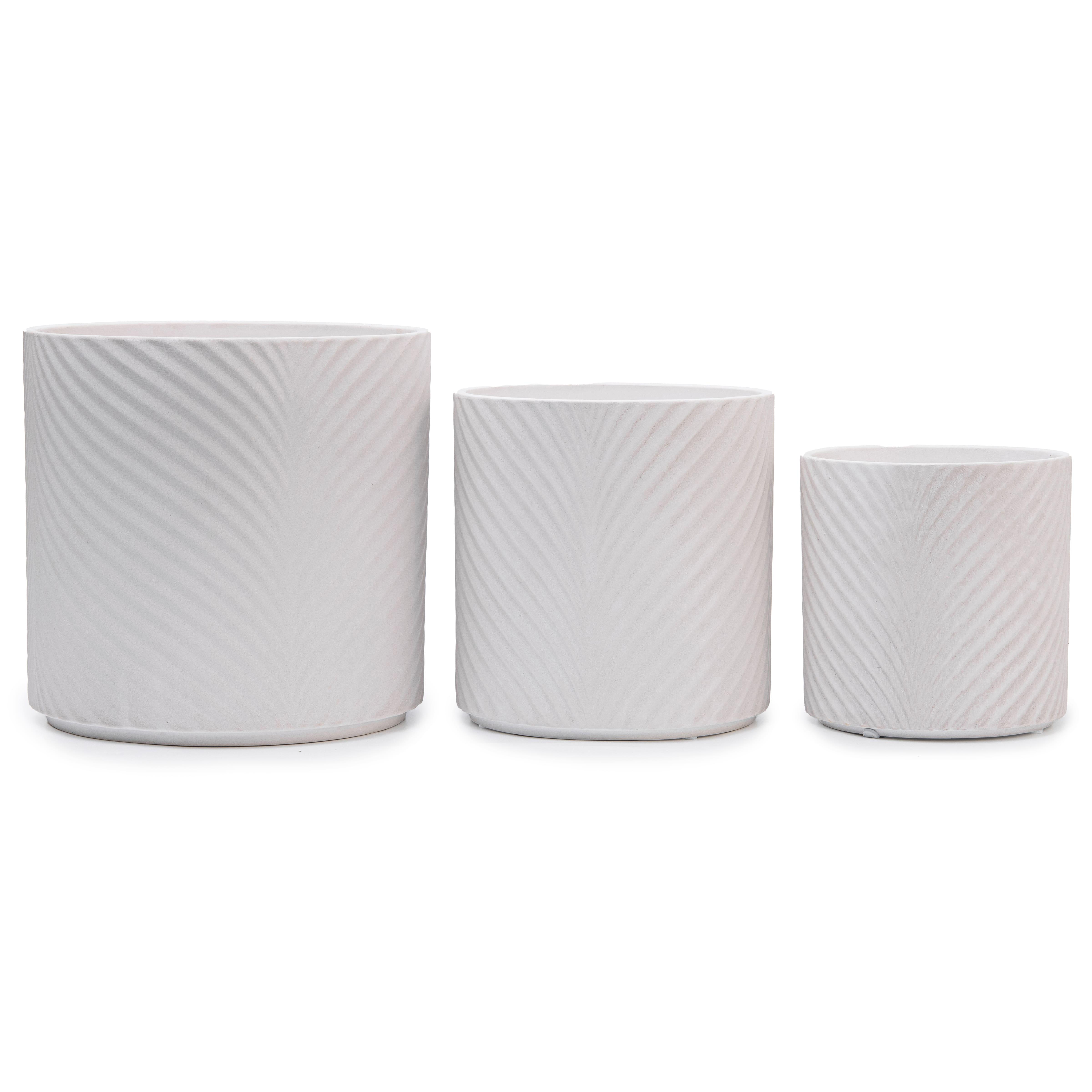 Набор кашпо для цветов керамические elemi Листок круглый 1,3 л/2,3 л/4,5 л Белый (УТ-00094683) - фото 1 Набор кашпо для цветов керамические elemi Листок круглый 1,3 л/2,3 л/4,5 л Белый (УТ-00094683) - фото 1