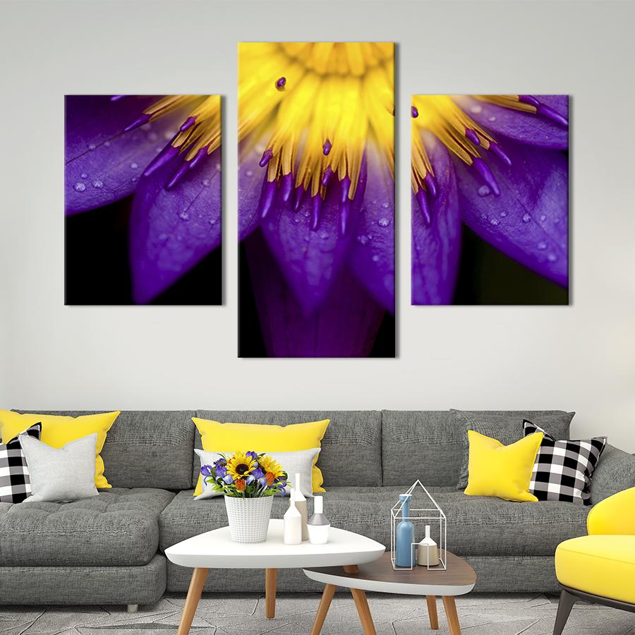 Модульная картина на холсте Триптих Роса на лепестках цветка 96x60 см (218-32)