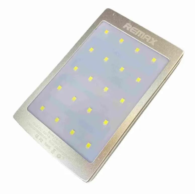 Портативний зарядний пристрій Remax S90000 mAh із сонячною батареєю та ліхтариком Металік (758451)