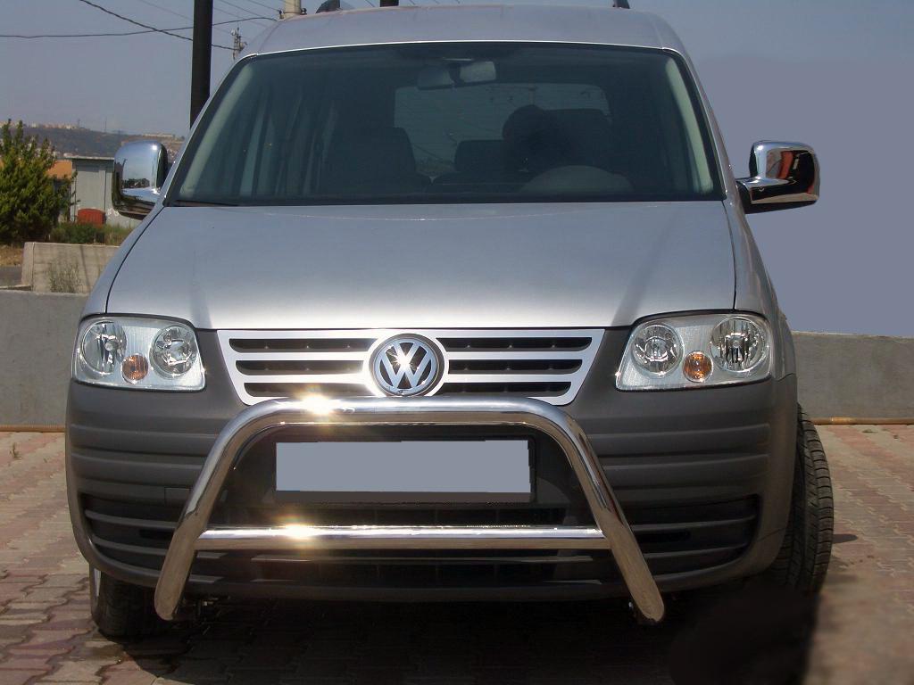Кенгурятник WT005 CAN для Volkswagen Caddy 2004-2010 рр. нержавіюча сталь Хром