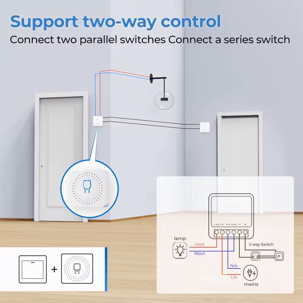 Реле розумне Tuya Smart Mini Swith 16А з WiFi модулем Smart Home 16A 100-240 В - фото 3