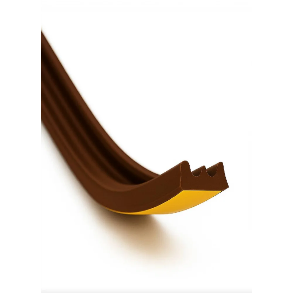 Ущільнювач самоклеючий Е профіль 9x4 см каучуковий для вікон та дверей одинарний 1 м Коричневий (UD1110) - фото 1 Ущільнювач самоклеючий Е профіль 9x4 см каучуковий для вікон та дверей одинарний 1 м Коричневий (UD1110) - фото 1