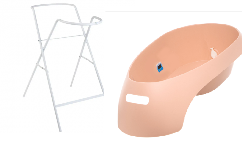 Комплект ванночка Tega baby Teggi зі зливом та термометром та підставка