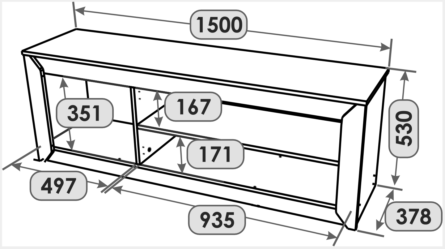 Тумба під ТВ Everest Нордік 1500х378х530 мм Дуб крафт золотий/Білий (11184) - фото 2