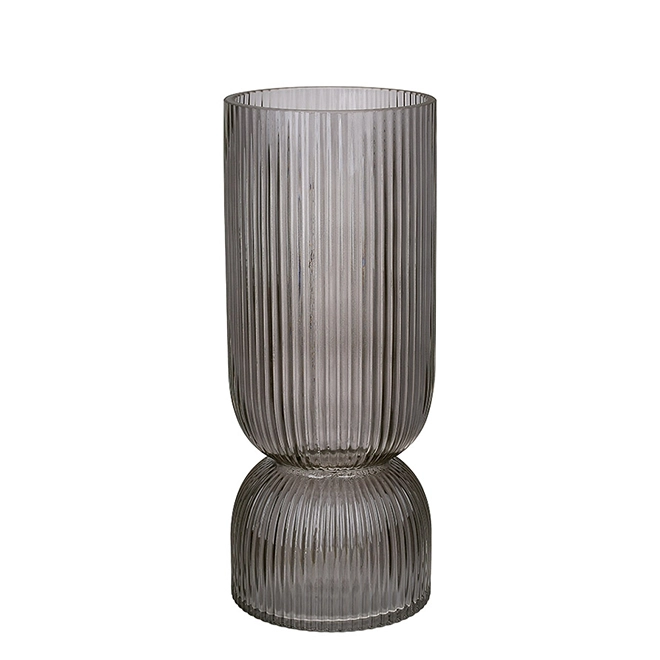 Ваза стеклянная Carol 26 см Серый (33924) - фото 1
