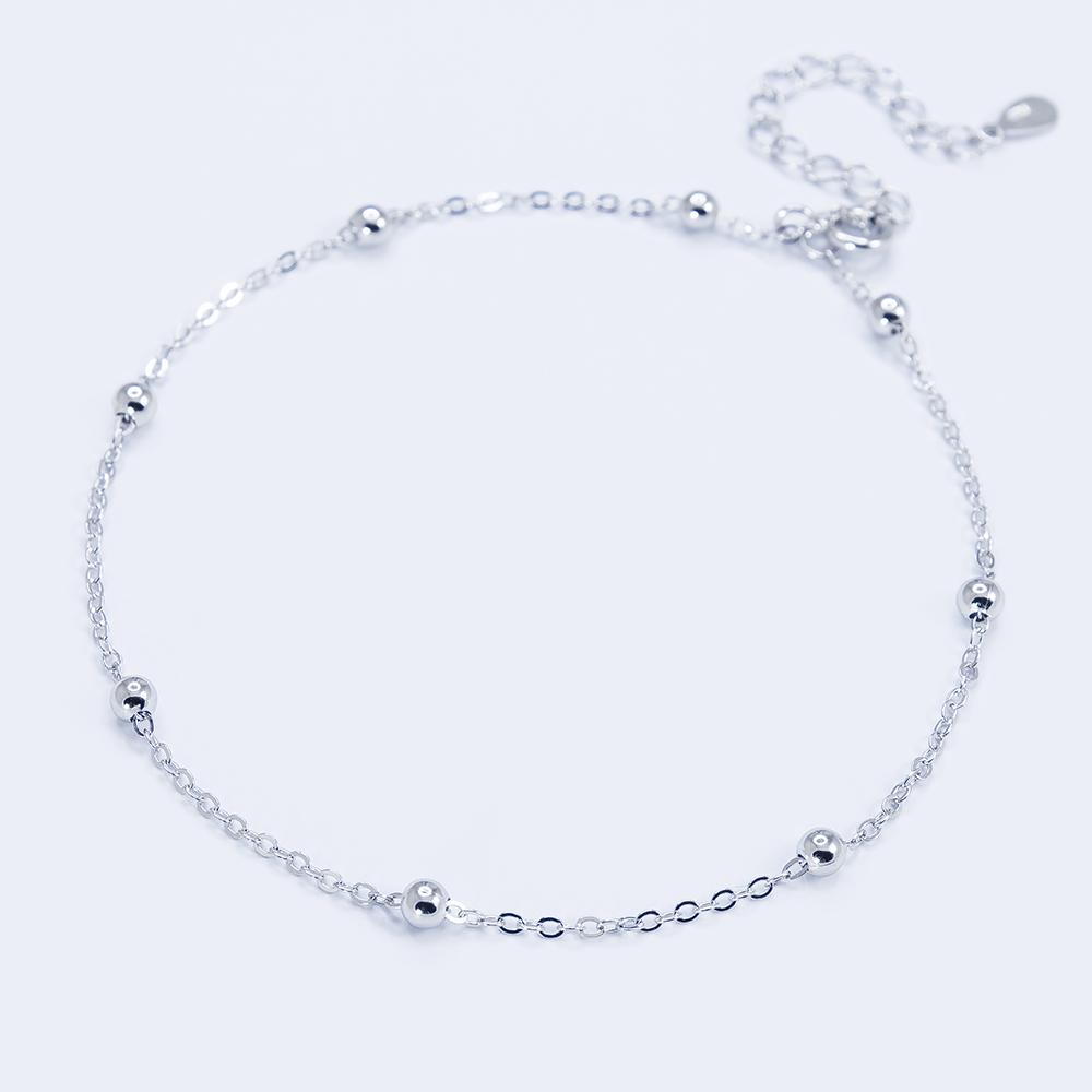 Срібний браслет на ногу з намистинами (bn2-23)