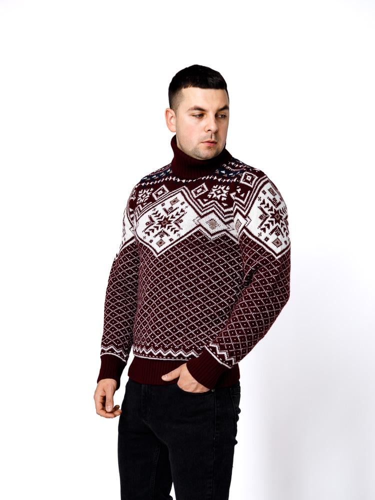Светр чоловічий ЦБ-00233268 р. 48 Бордовий (SKT000941123)