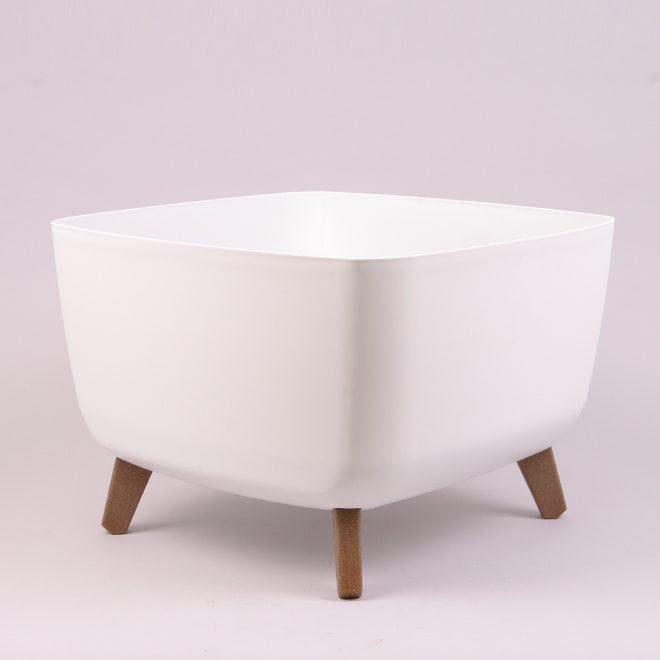 Горшок пластиковый Flora Gracia Square на ножках 38,5x38,5 см Белый (93413)