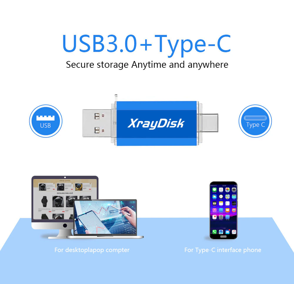 Флеш-накопичувач Xraydisk USB A та USB type-C 64 GB (11268855) - фото 2