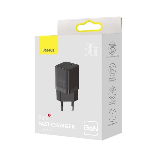 Зарядний пристрій Baseus GaN3 PD3.0 30 W 3 A Black (CCGN010101) - фото 14 Зарядний пристрій Baseus GaN3 PD3.0 30 W 3 A Black (CCGN010101) - фото 14