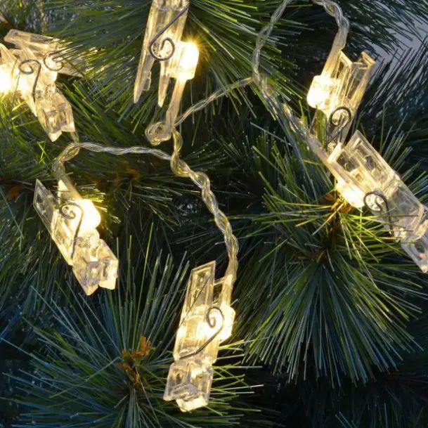 Гирлянда светодиодная с прищепками для фото 2,5 м 20 Led от батареек 3xAA 2 режима обычный и мигающий (opt-105059) - фото 2