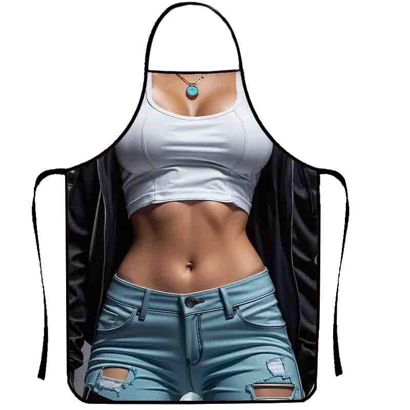 Фартук с приколом девушка в джинсах 80x60 см Разноцветный (50222) - фото 5 Фартук с приколом девушка в джинсах 80x60 см Разноцветный (50222) - фото 5