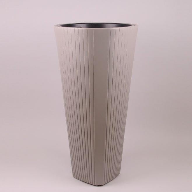 Горшок пластиковый Flora MUZA с вкладом Taupe 80 см Коричневый (81307)