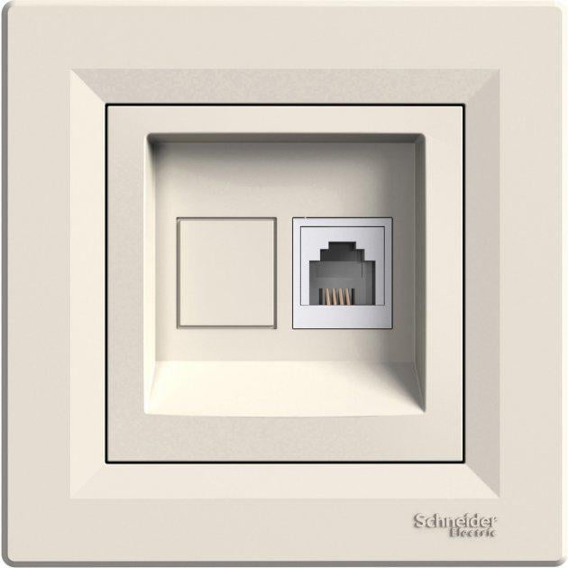 Розетка телефонная Schneider Electric EPH4100123 Asfora пластик Кремовый (12912739)