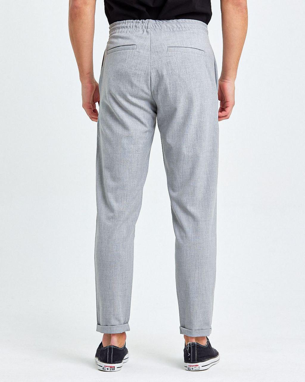 Чиносы молодежные с манжетом на шнурке L Светло-серый (7665) - фото 3 Чиносы молодежные с манжетом на шнурке L Светло-серый (7665) - фото 3