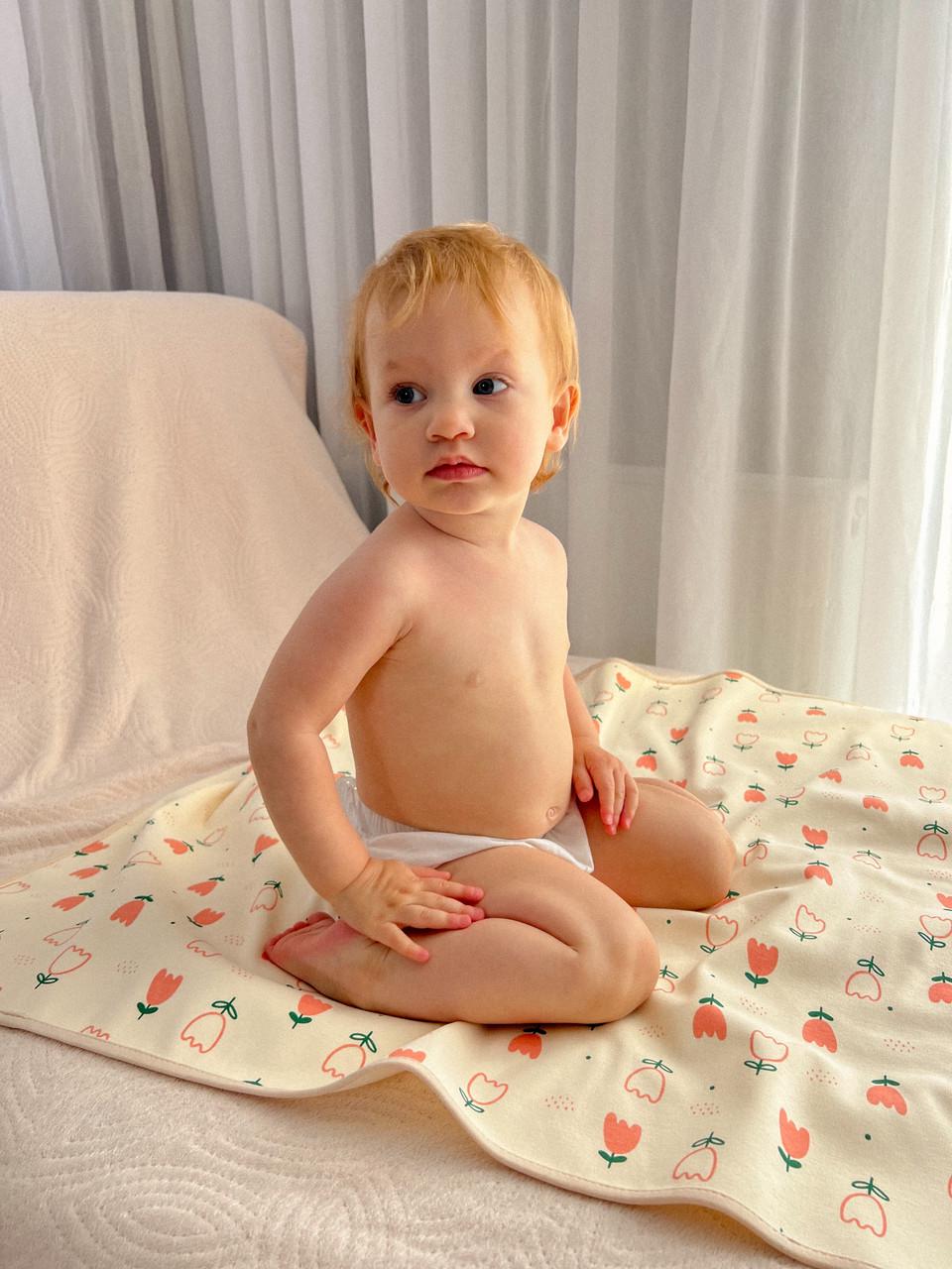 Набір непромокальних пелюшок для дівчинки 70х90 см 3 шт. (24246846) - фото 4