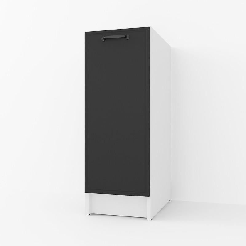 Тумба МДФ на кухню без столешницы 30 см Белый/Черный (K-57)