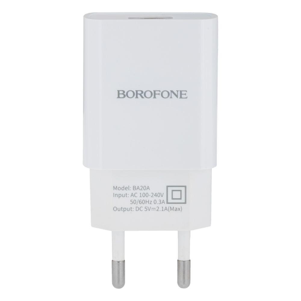 ᐉ Зарядное устройство Borofone BA20A Lightning 1USB 2.1A White (29caa1 ...