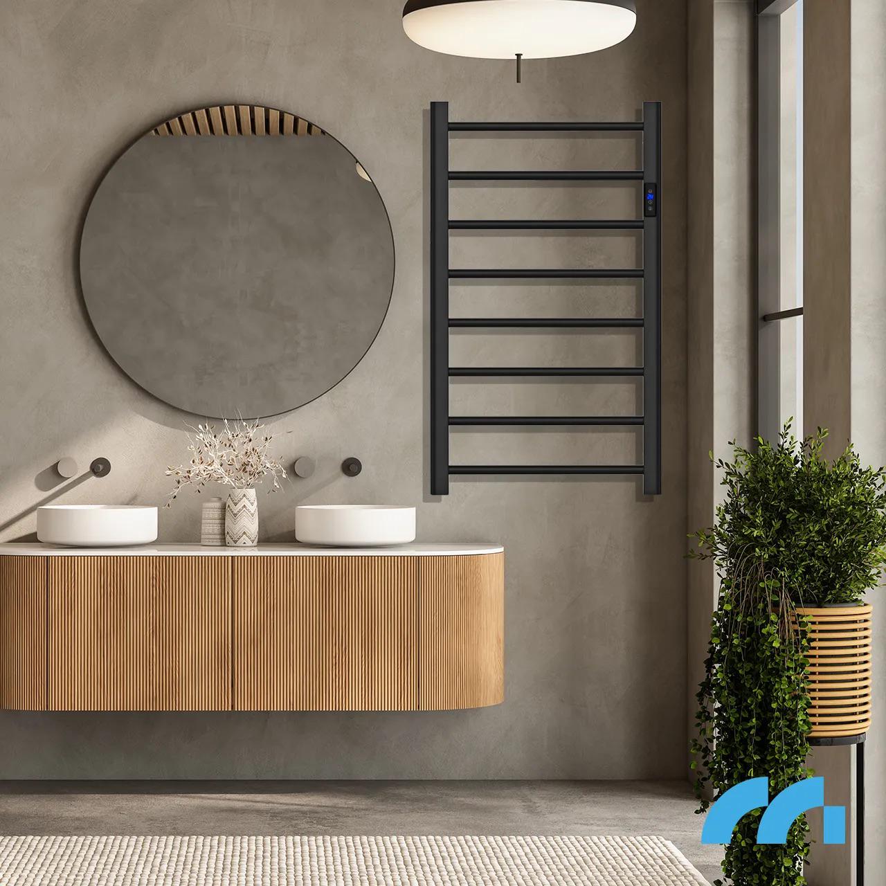 Електрична рушникосушка Maltec з термостатом і таймером 2в1 200W Black (BH200W) - фото 11