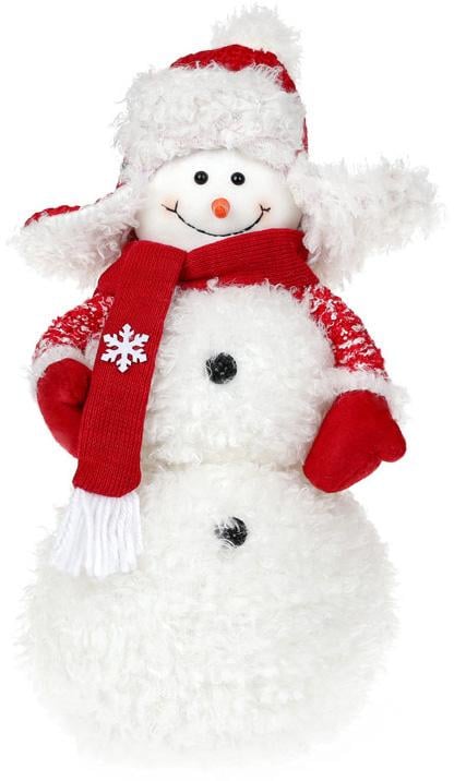 Іграшка м'яка сніговик у шапці-вушанці 33 см