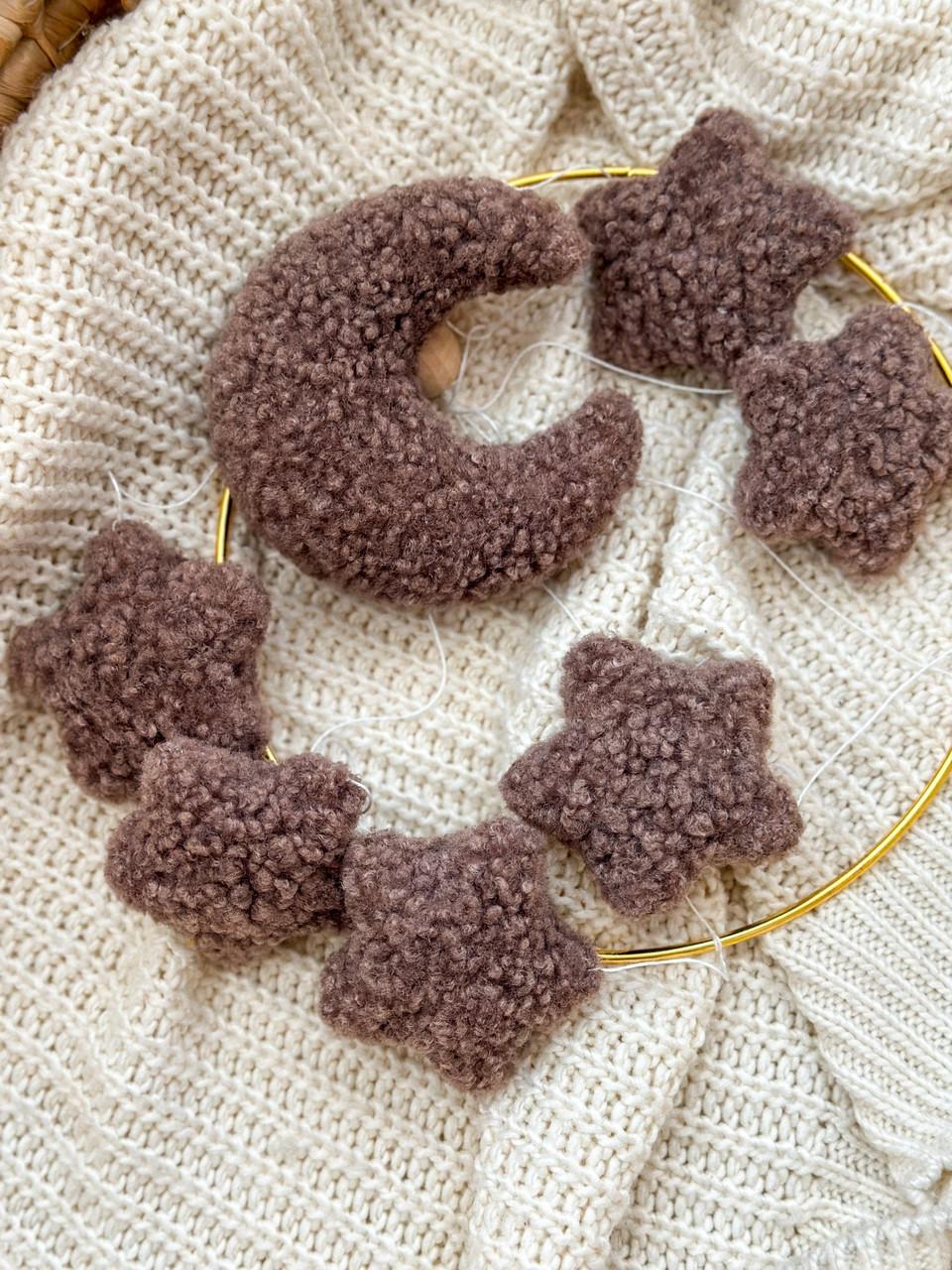 Мобиль детский WooolyWool ручная работа Звезды беж (27861209)