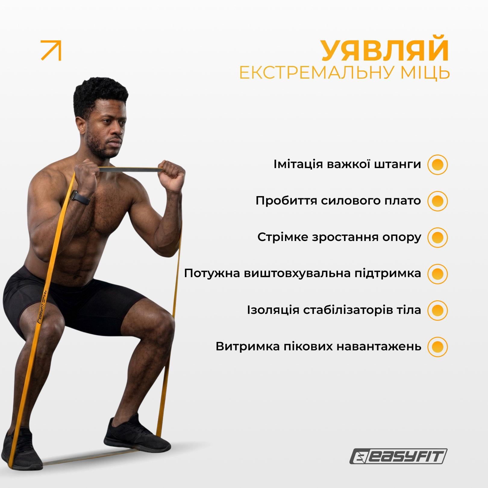 Набір двошарових резинок для підтягування EasyFit Premium EF-7634 7-63 кг 4 шт. - фото 2 Набір двошарових резинок для підтягування EasyFit Premium EF-7634 7-63 кг 4 шт. - фото 2