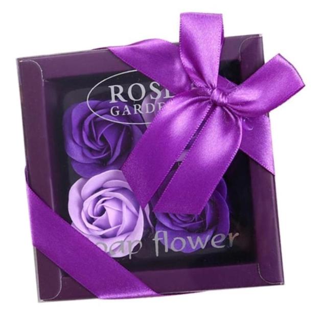 Подарочный набор Soap Flowers цветы ручной работы с эфирным маслом Фиолетовый (789356756)
