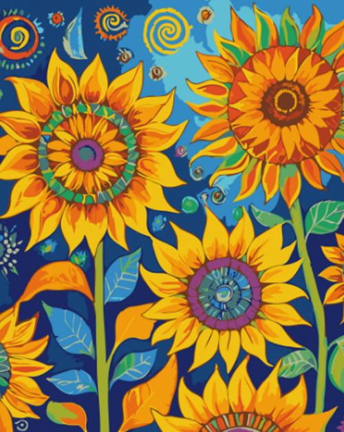 Картина по номерам ART CRAFT Яркие подсолнухи лак 40х50 см (2987253922)