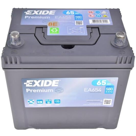 Аккумулятор EXIDE PREMIUM R EN580 Korean B1 2 65 Ah-12 V 30х173х222 мм (EA654) Аккумулятор EXIDE PREMIUM R EN580 Korean B1 2 65 Ah-12 V 30х173х222 мм (EA654)