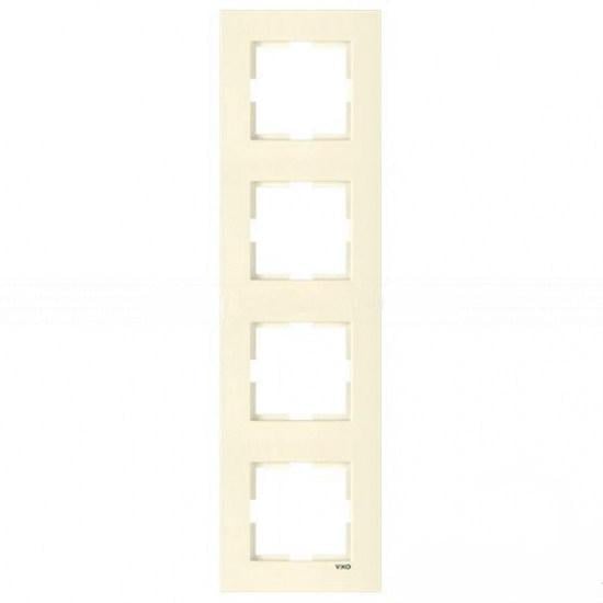 Рамка четырехместная вертикальная Viko Karre Кремовый (00000012438)