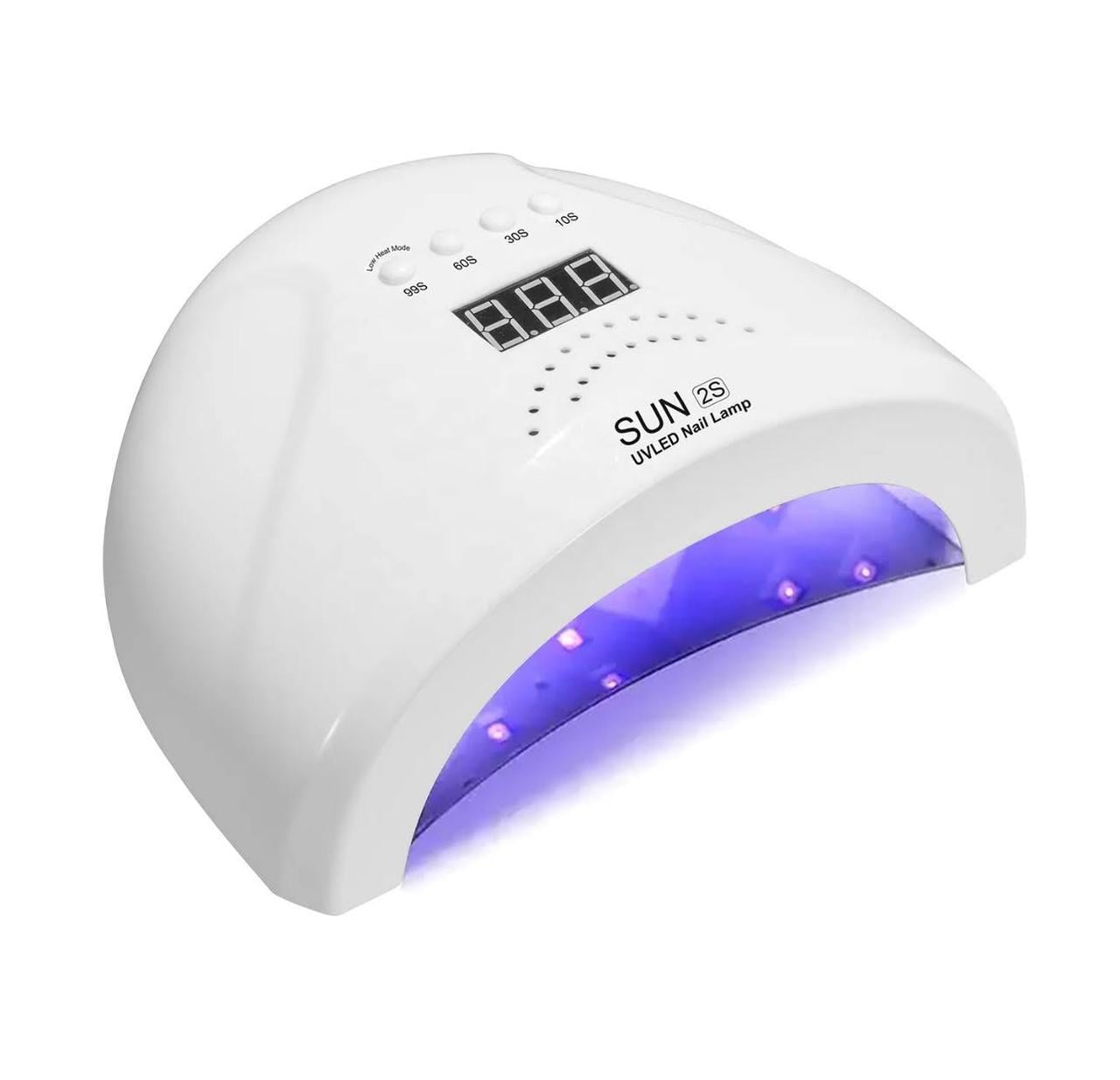 Лампа UV/LED SUN 2S для нігтів з таймером та дисплеєм 48 Вт Білий