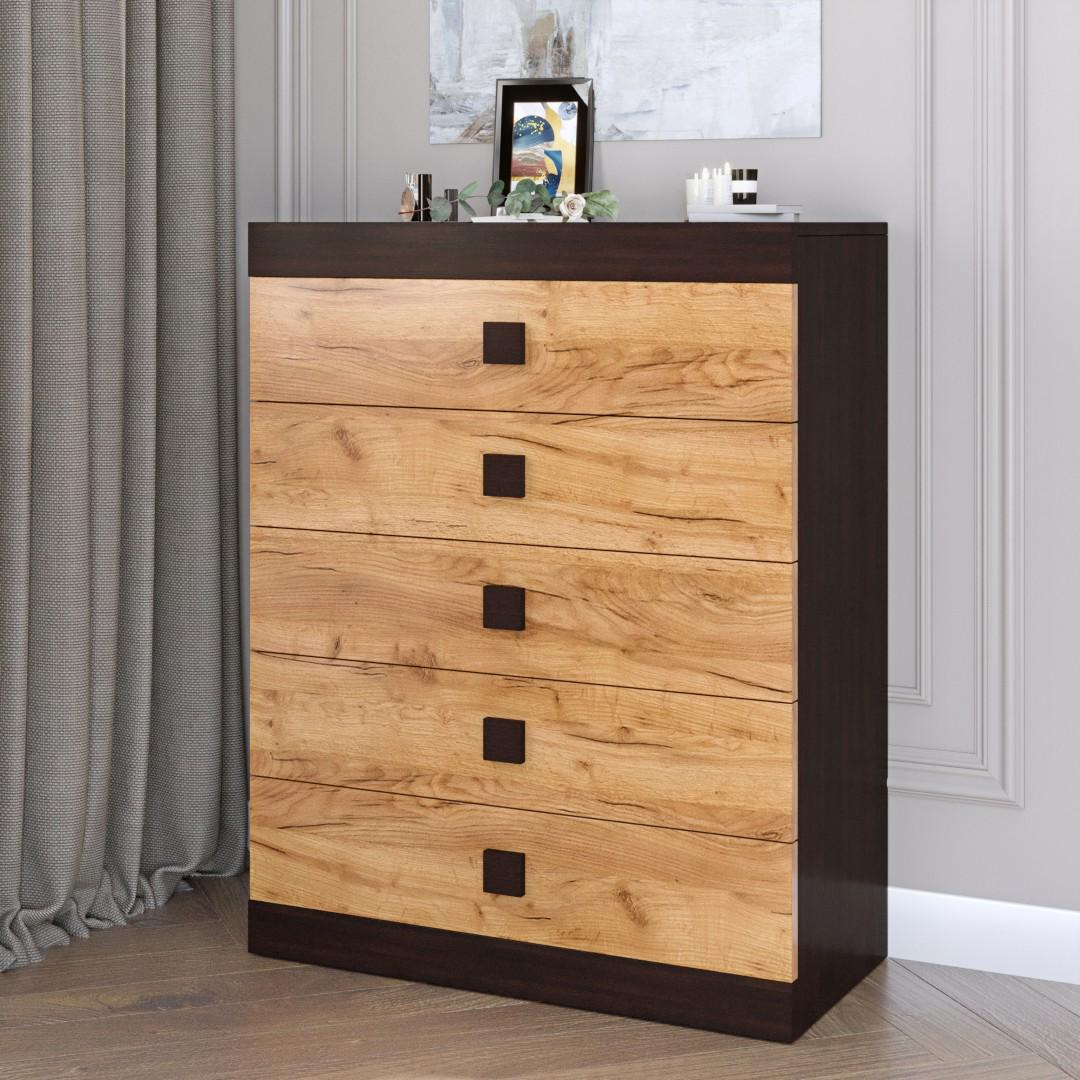 Комод Everest Соната 2 800х376х1003 мм Венге темный/Дуб крафт золотой (11225) - фото 2 Комод Everest Соната 2 800х376х1003 мм Венге темный/Дуб крафт золотой (11225) - фото 2